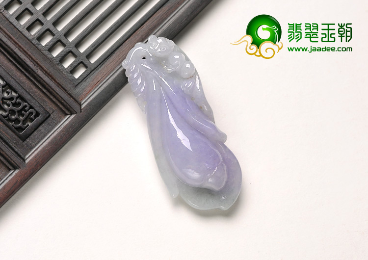 糯冰种紫罗兰缅甸翡翠A货玉兰花挂件