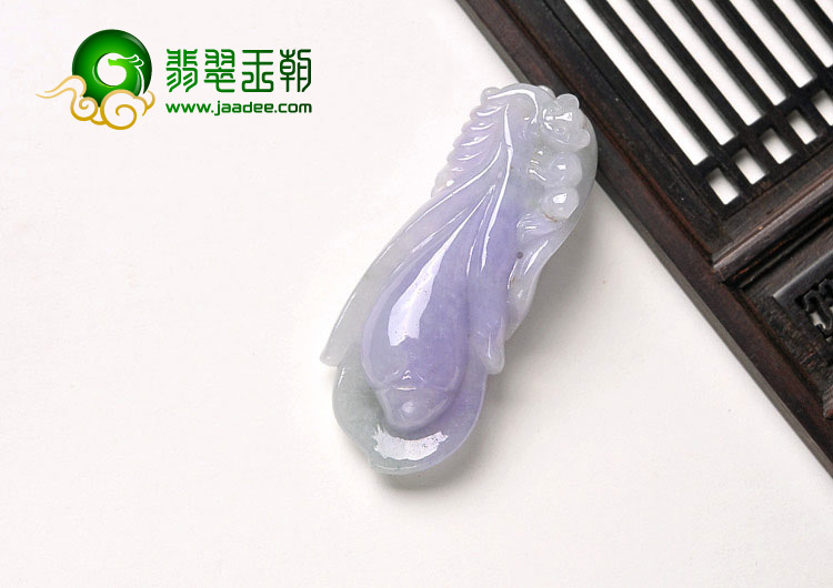 糯冰种紫罗兰缅甸翡翠A货玉兰花挂件