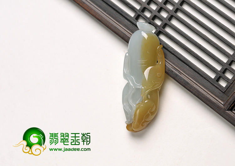 糯冰种黄翡缅甸翡翠A货人生如意挂件