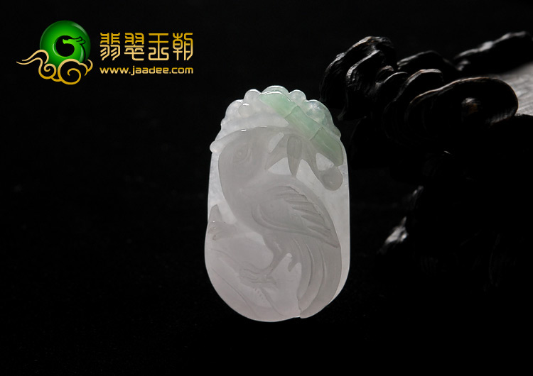糯冰种淡紫罗兰缅甸翡翠A货鸟语花香挂件