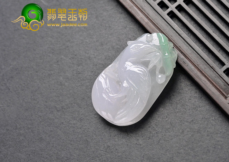 糯冰种淡紫罗兰缅甸翡翠A货鸟语花香挂件