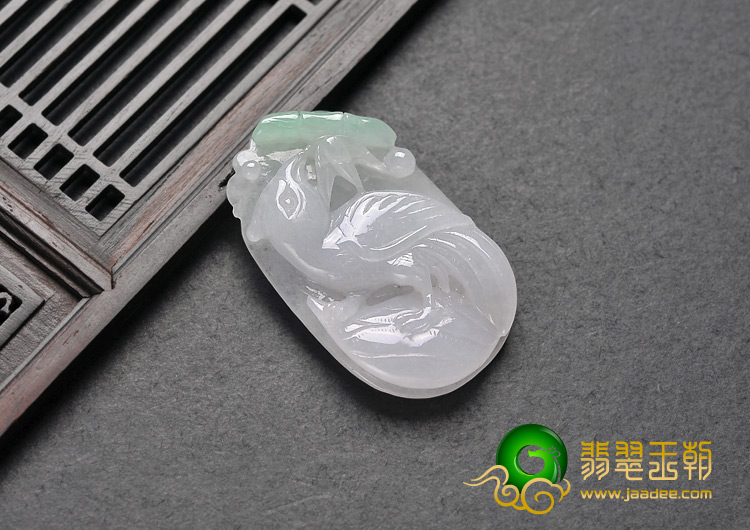 糯冰种淡紫罗兰缅甸翡翠A货鸟语花香挂件