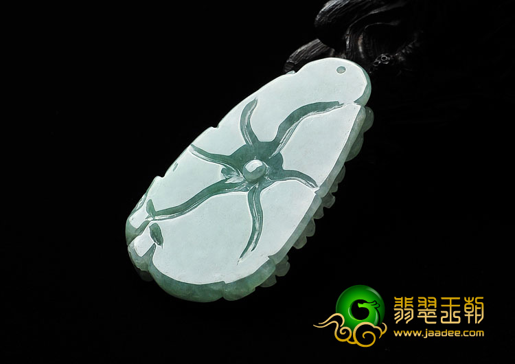 糯冰种豆色缅甸翡翠A货喜上眉梢挂件