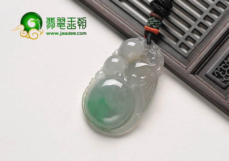 糯冰种飘翠缅甸翡翠A货福禄寿挂件