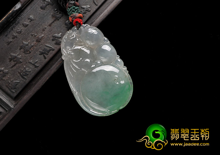 糯冰种飘翠缅甸翡翠A货福禄寿挂件
