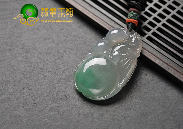 糯冰种飘翠缅甸翡翠A货福禄寿挂件