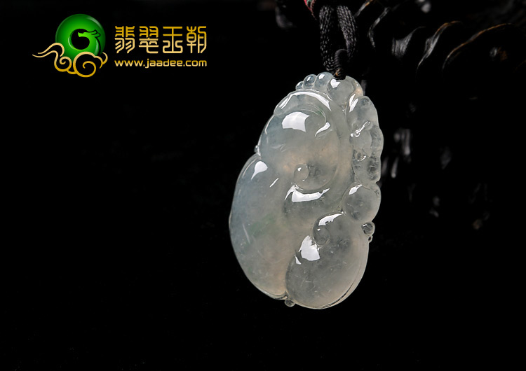 冰种略飘花缅甸翡翠A货如意挂件