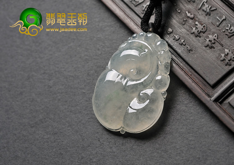 冰种略飘花缅甸翡翠A货如意挂件