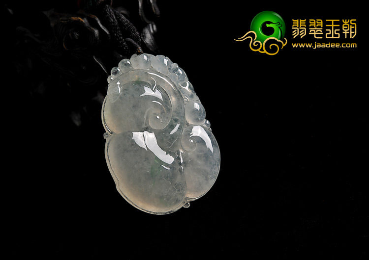 冰种略飘花缅甸翡翠A货如意挂件