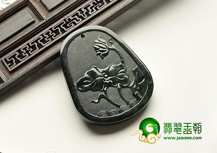 冰种墨翠缅甸翡翠A货龙腾四海挂件