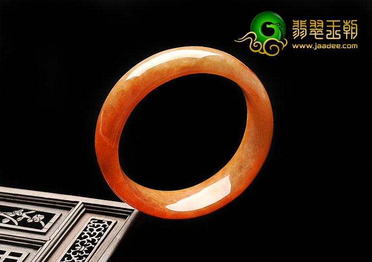 糯冰种红黄翡缅甸翡翠A货手镯（56.7mm）