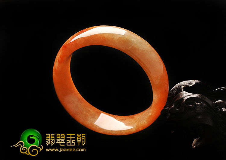 糯冰种红黄翡缅甸翡翠A货手镯（56.7mm）