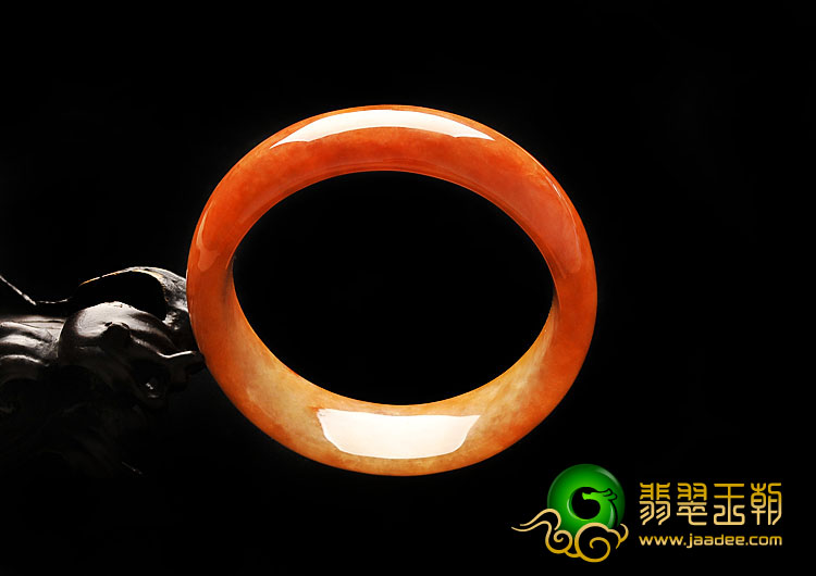 糯冰种红黄翡缅甸翡翠A货手镯（56.7mm）