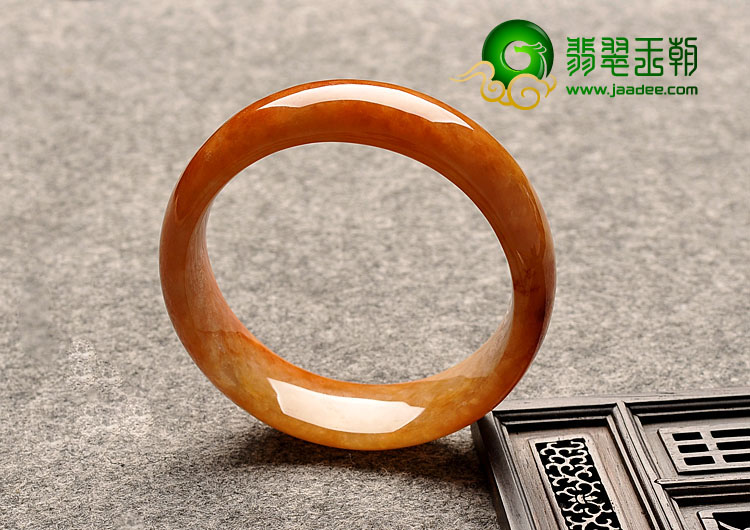 糯冰种红黄翡缅甸翡翠A货手镯（56.7mm）