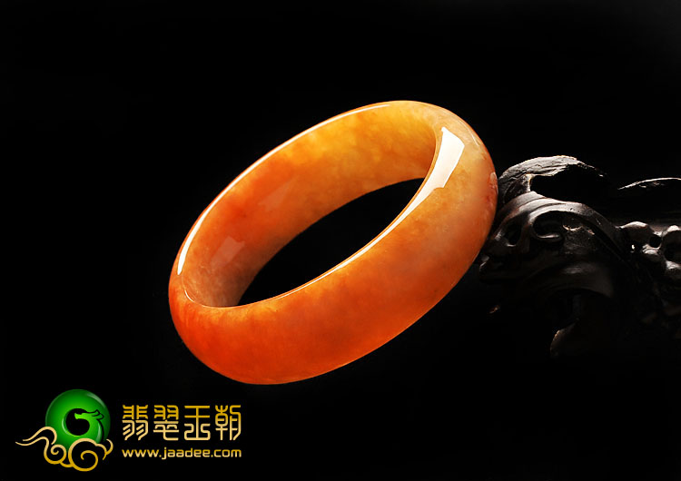 糯冰种红黄翡缅甸翡翠A货手镯（56.7mm）