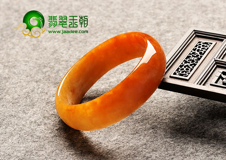 糯冰种红黄翡缅甸翡翠A货手镯（56.7mm）
