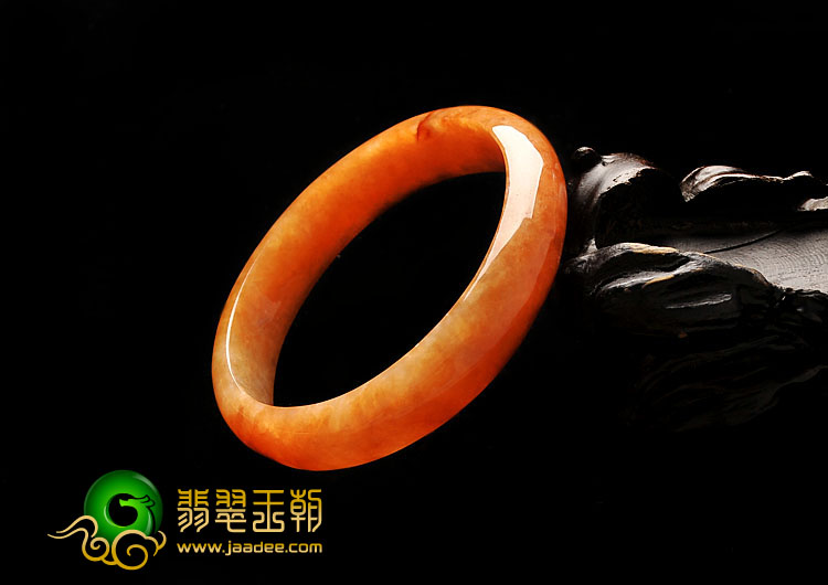 糯冰种红黄翡缅甸翡翠A货贵妃镯（53.4-48.7mm）
