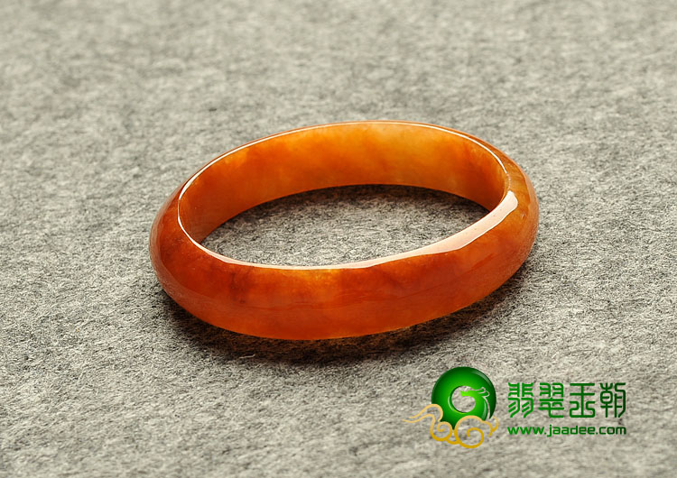 糯冰种红黄翡缅甸翡翠A货贵妃镯（53.4-48.7mm）