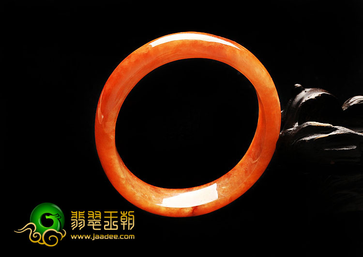 糯冰种红黄翡缅甸翡翠A货贵妃镯（53.4-48.7mm）