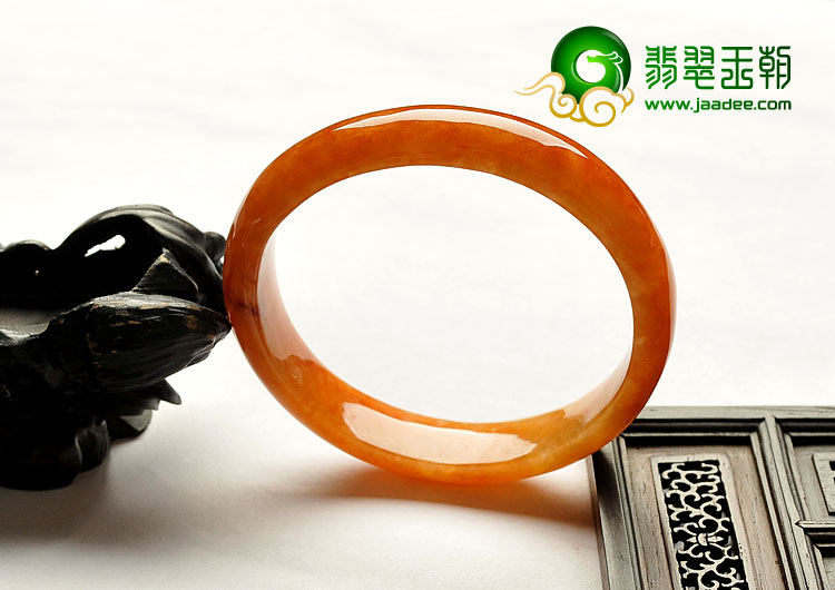 糯冰种红黄翡缅甸翡翠A货贵妃镯（53.4-48.7mm）