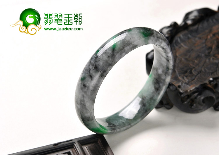 糯冰种飘翠缅甸翡翠A货手镯（58.2mm）