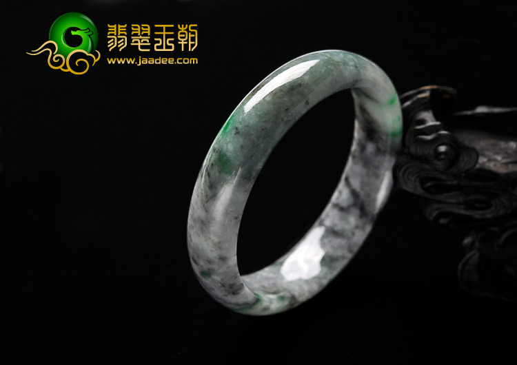 糯冰种飘翠缅甸翡翠A货手镯（58.2mm）