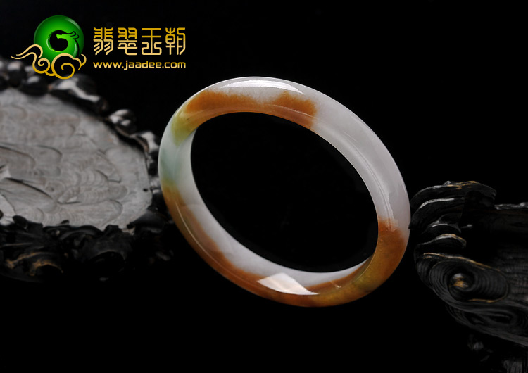 糯冰种褐黄翡缅甸翡翠A货手镯（57.8mm）