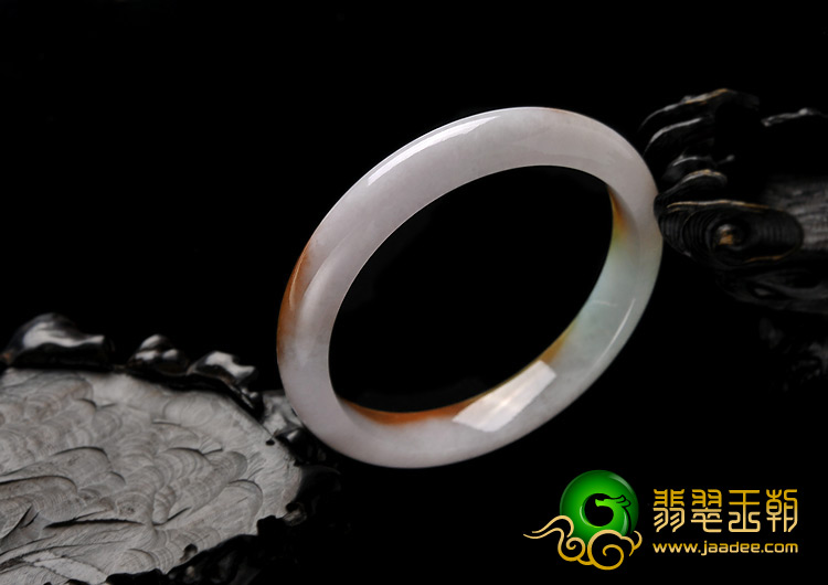 糯冰种褐黄翡缅甸翡翠A货手镯（57.8mm）