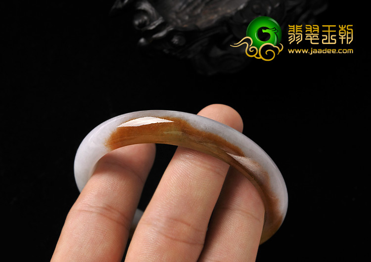 糯冰种褐黄翡缅甸翡翠A货手镯（57.8mm）