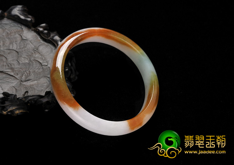 糯冰种褐黄翡缅甸翡翠A货手镯（57.8mm）