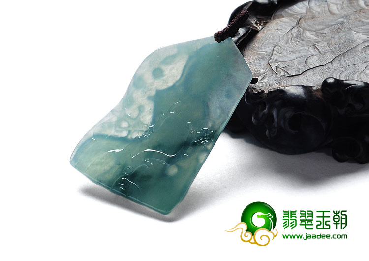 冰种晴水缅甸翡翠A货踏雪寻梅挂件