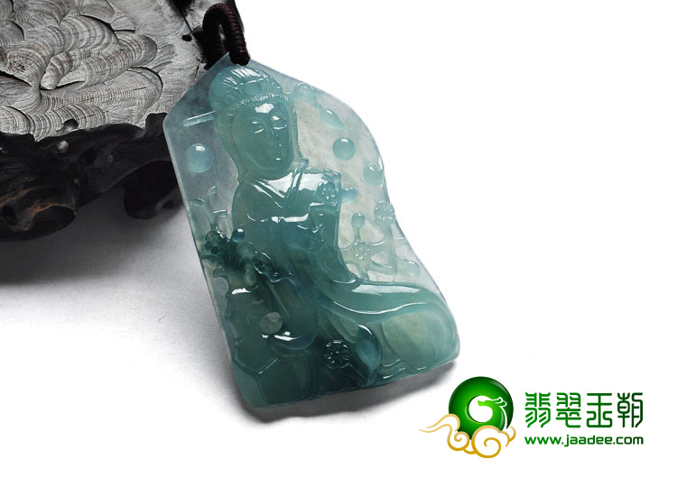 冰种晴水缅甸翡翠A货踏雪寻梅挂件