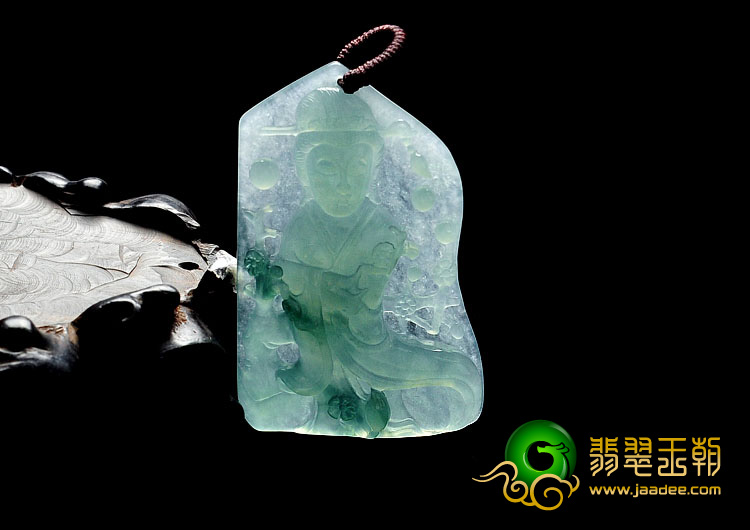冰种晴水缅甸翡翠A货踏雪寻梅挂件