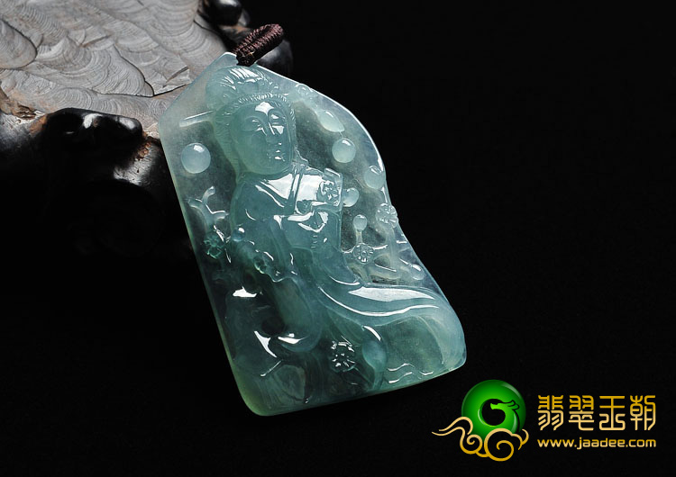 冰种晴水缅甸翡翠A货踏雪寻梅挂件