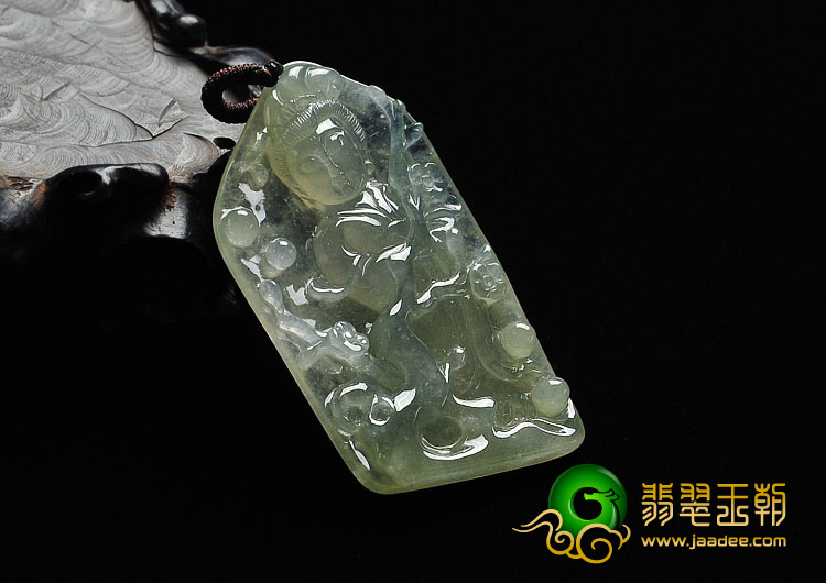 冰种淡黄翡缅甸翡翠A货踏雪寻梅挂件