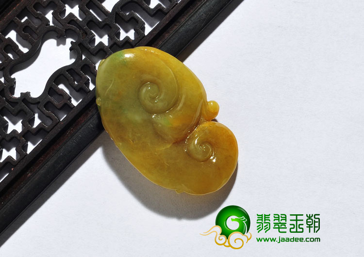 糯冰种黄加绿缅甸翡翠A货福禄寿挂件