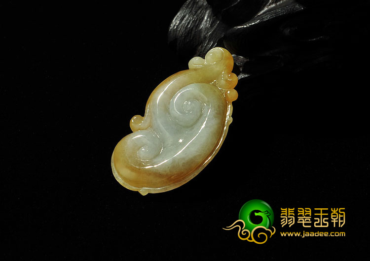 糯冰种黄翡缅甸翡翠A货如意挂件