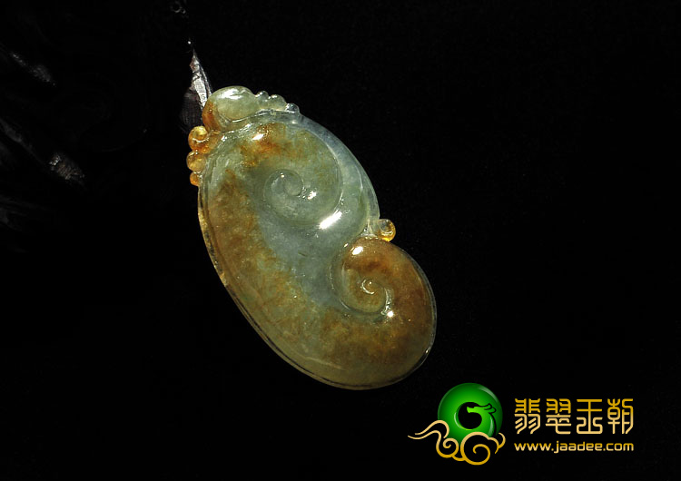 糯冰种黄翡缅甸翡翠A货如意挂件