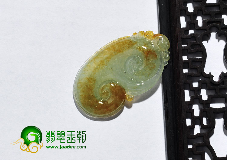 糯冰种黄翡缅甸翡翠A货如意挂件