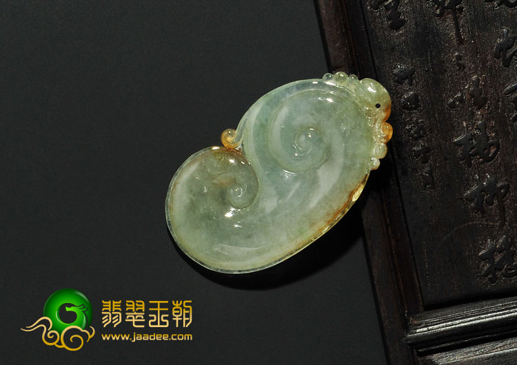 糯冰种黄翡缅甸翡翠A货如意挂件