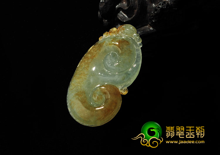 糯冰种黄翡缅甸翡翠A货如意挂件