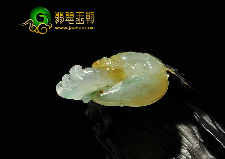 糯冰种黄翡缅甸翡翠A货如意挂件