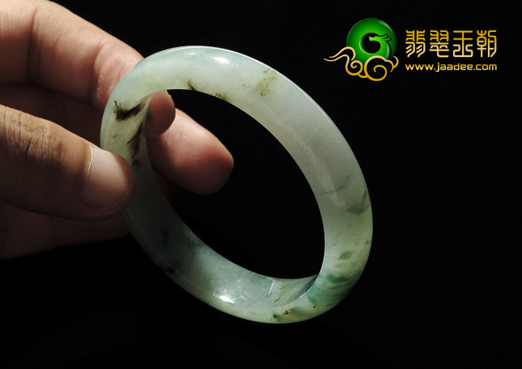 糯冰种飘花缅甸翡翠A货手镯（56.3mm）