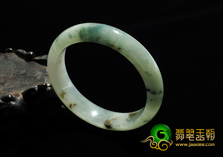 糯冰种飘花缅甸翡翠A货手镯（56.3mm）
