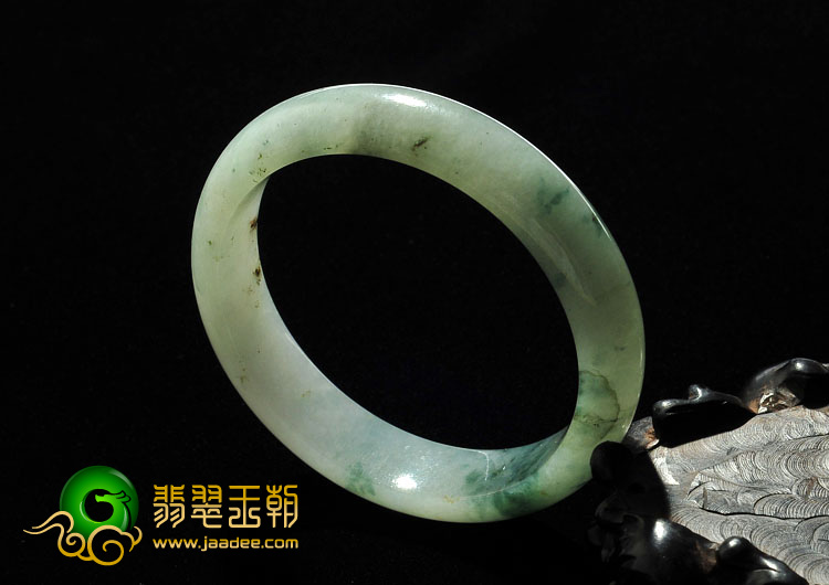 糯冰种飘花缅甸翡翠A货手镯（56.3mm）