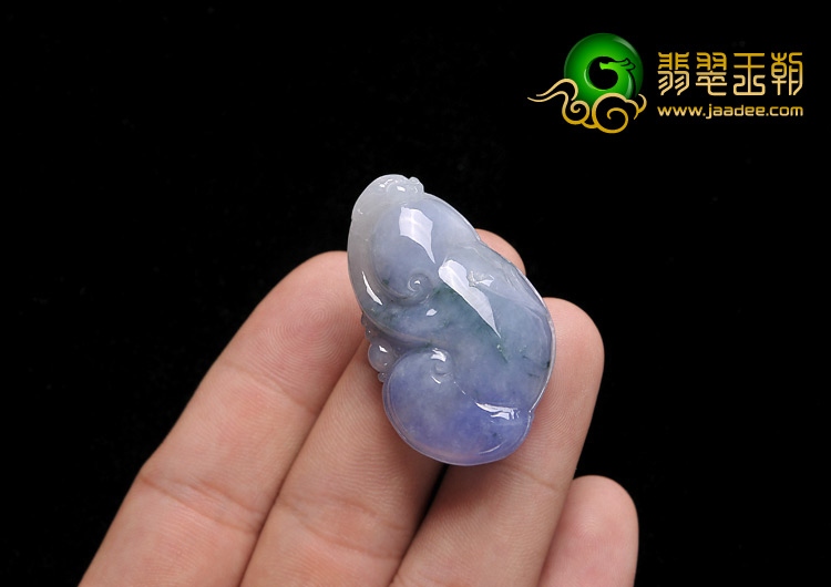 糯冰种紫罗兰缅甸翡翠A货如意挂件