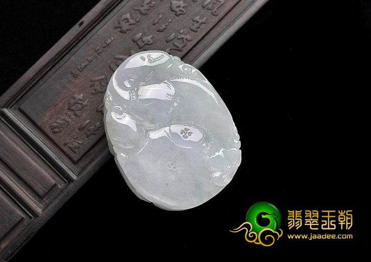 糯冰种淡紫罗兰缅甸翡翠A货龙头挂件