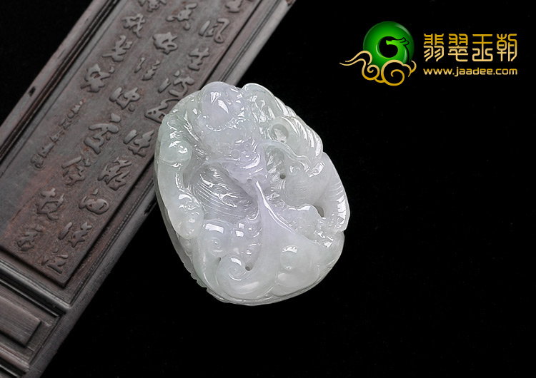 糯冰种淡紫罗兰缅甸翡翠A货龙头挂件