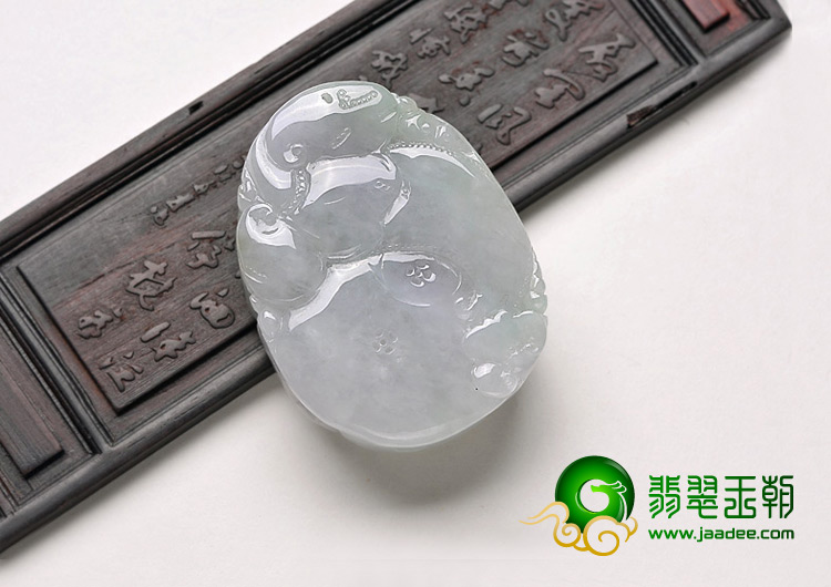糯冰种淡紫罗兰缅甸翡翠A货龙头挂件