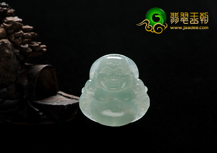 糯冰种晴水缅甸翡翠A货玉佛挂件